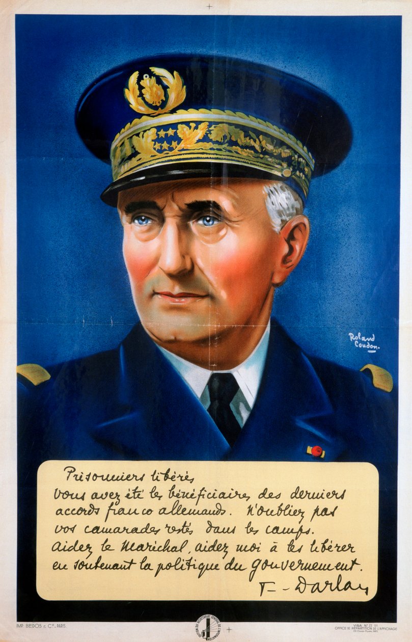 Admirál Darlan, Vichyský francouzský propagandistický plakát, c1940-1942 od Roland Coudon