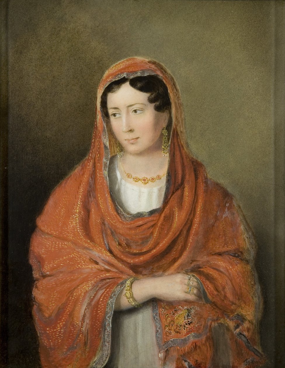 Portrét dámy, kolem roku 1820 (olej na válcové desce) od Rolinda Sharples