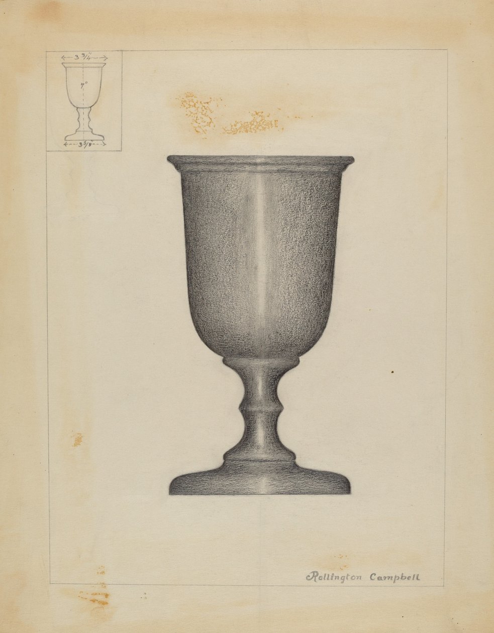 Cínový pohár od Rollington Campbell