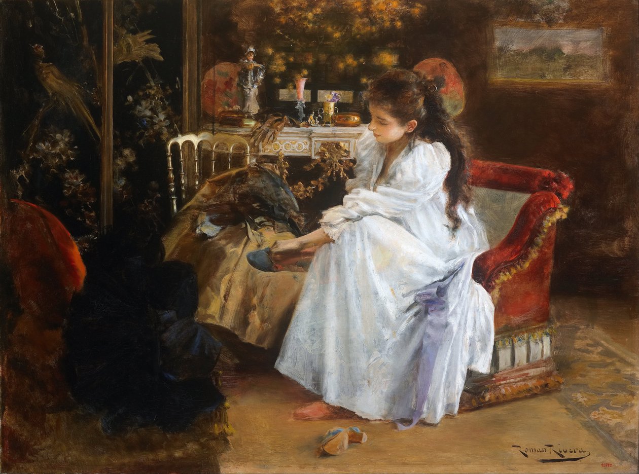 De soiree - Obraz Roma Ribera (1876-1931) - cca 1894 - Olej na plátně - 59x79 - Museu Nacional d