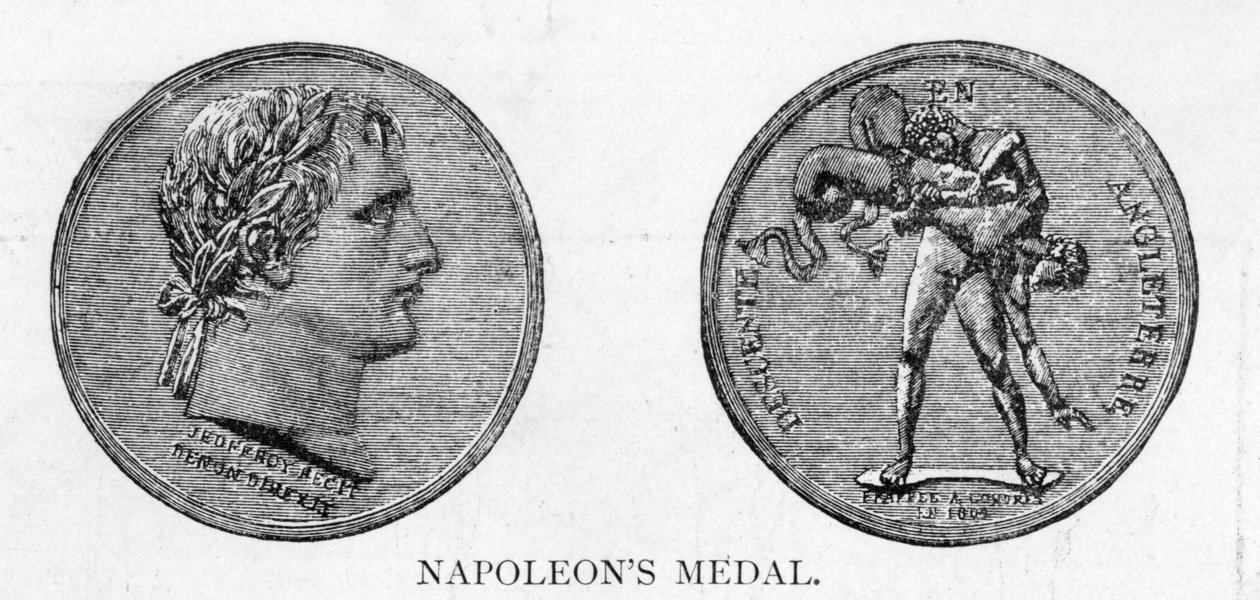 Medaile objednaná Napoleonem v rámci příprav na úspěšnou invazi do Anglie, 1804 od Romain Vincent Jeuffroy