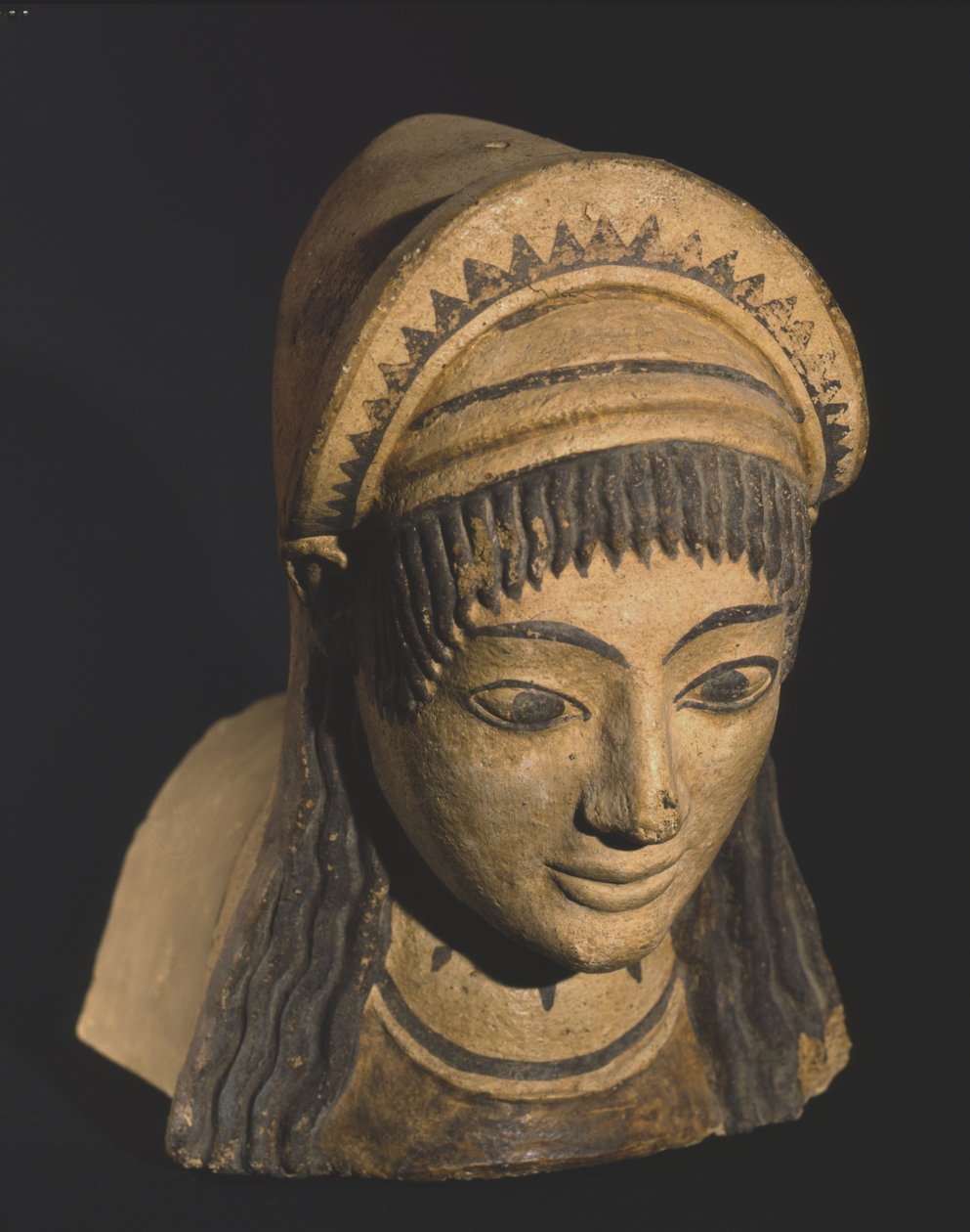Antefix s hlavou ženy od Roman