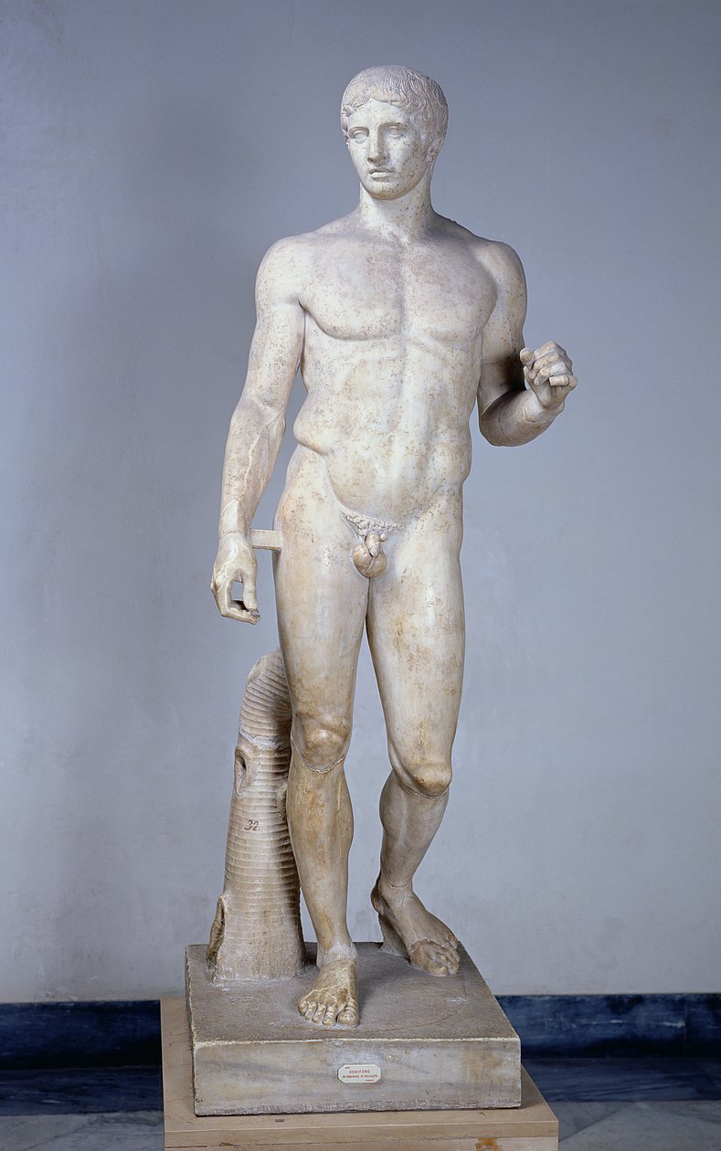 Atlet, římská kopie podle originálu Polykleitos (fl.c.450-c.415 př.nl) v Pompejích (mramor) (podrobnosti viz 119500) od Roman