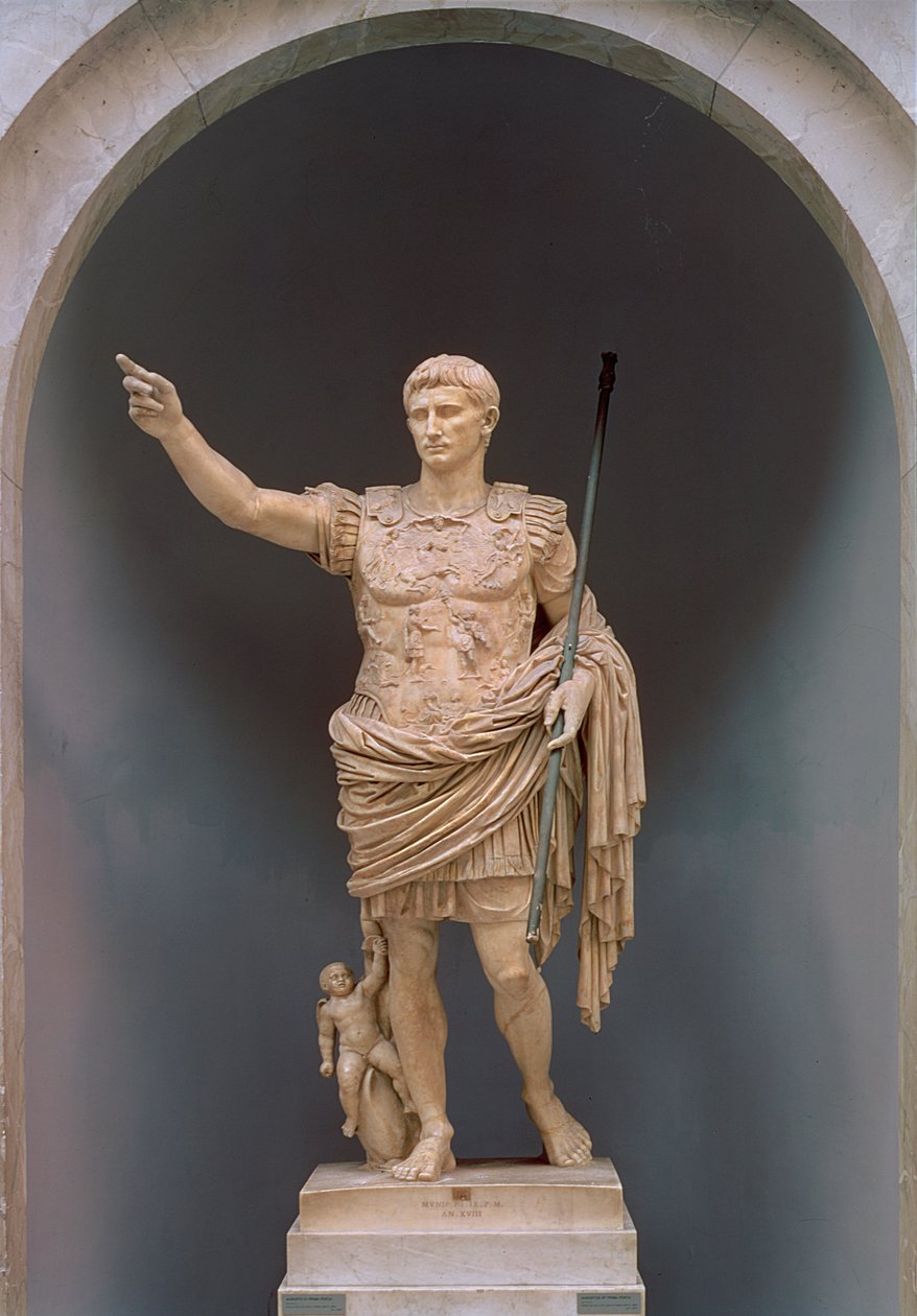 Augustus z Prima Porta, asi 20 př. n. l. (mramor) od Roman