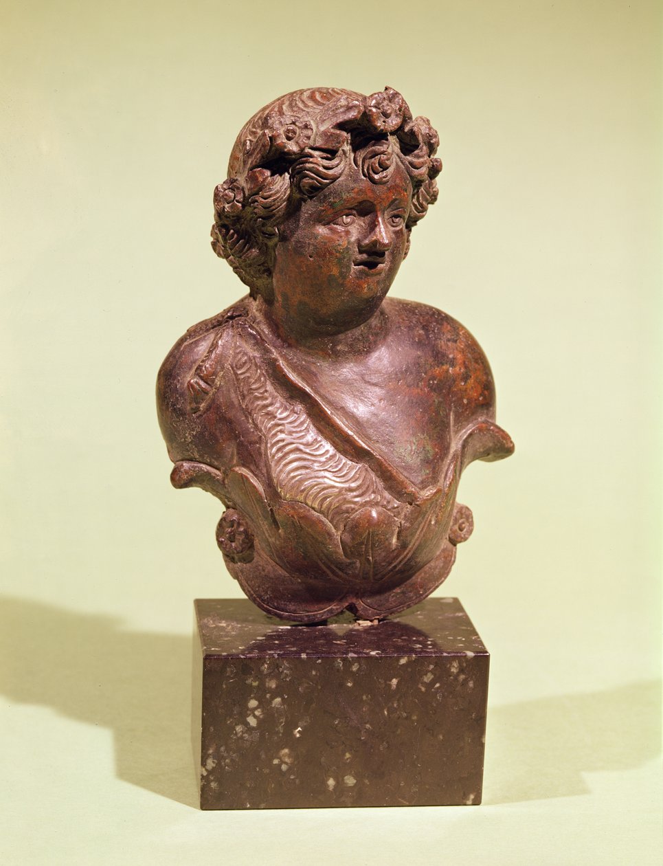 Busta Bacchus, ozdoba z postele (bronz) od Roman