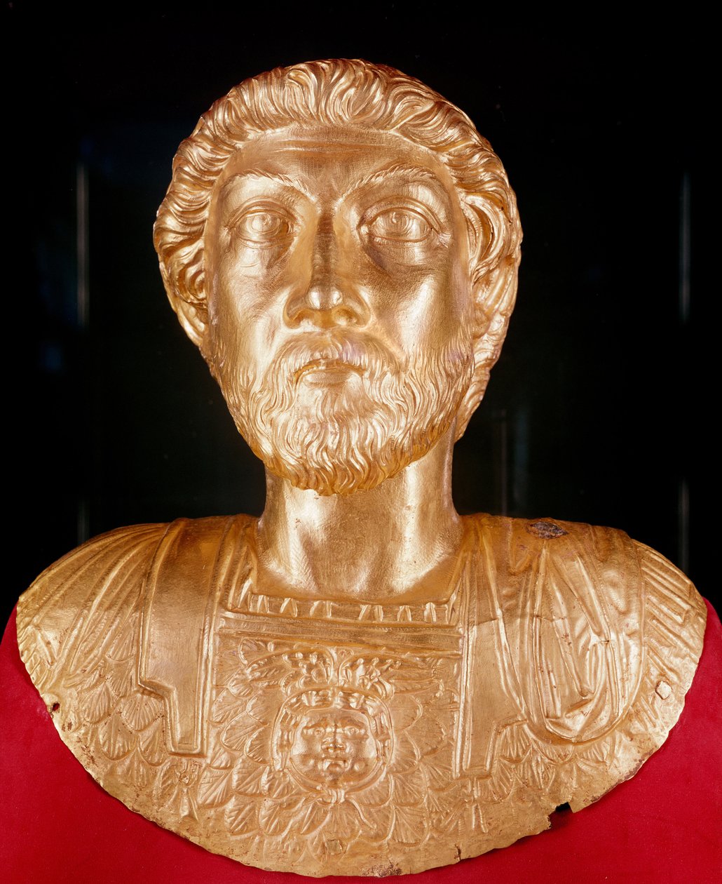 Busta Marka Aurelia (121-180 nl) (zlatá) od Roman