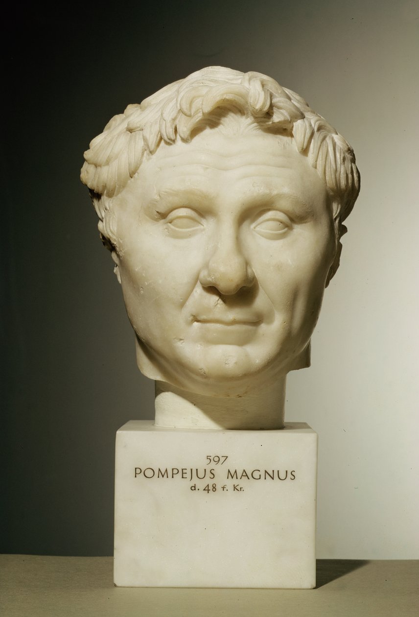 Busta Pompeia (106-48 př.nl) c.60 př.nl (mramor) od Roman