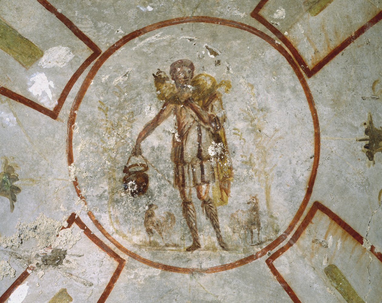 Strop kaple Dobrého pastýře, Katakomby San Callisto, Řím od Roman