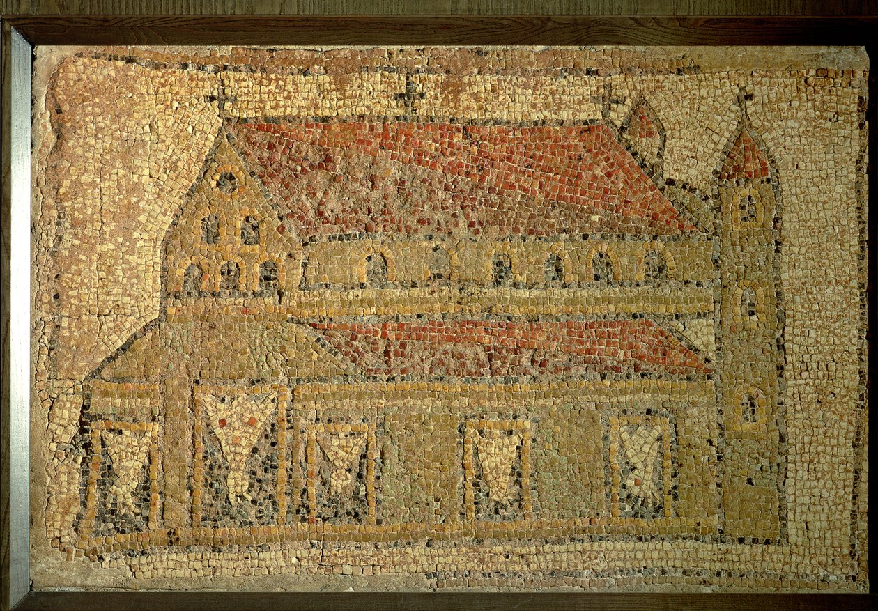 Křesťanská bazilika, mozaiková dlažba, římské období, 2. polovina 5. století našeho letopočtu (mramor, vápenec, pískovec a keramika) od Roman