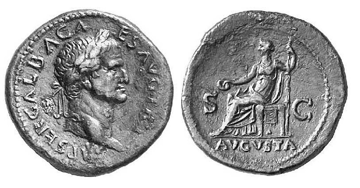 Mince římského císaře Galby, 68–69 n. l. (kov) od Roman