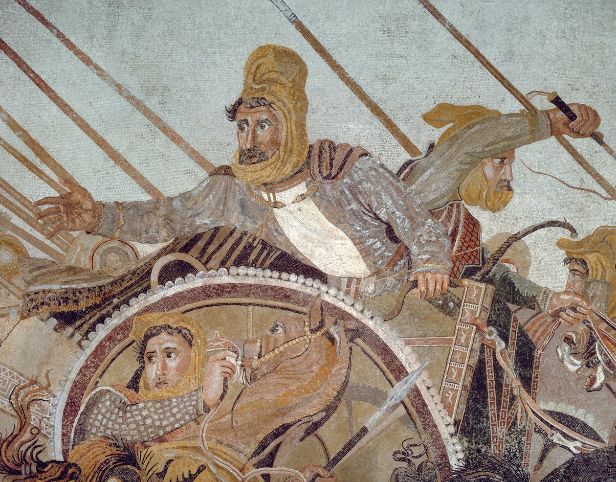 Darius III, z detailu mozaiky Alexandra Mosaic z roku 154003 od Roman
