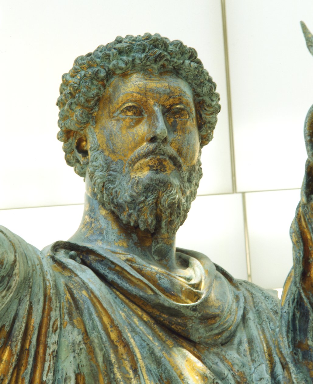 Detail z jezdecké sochy Marca Aurelia (bronz) od Roman