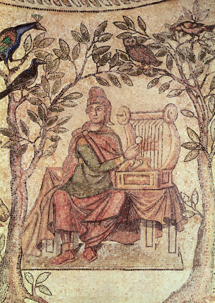 Detail Orfea okouzlujícího zvířata, z místa mozaiky Blanzy viz také 173716 od Roman