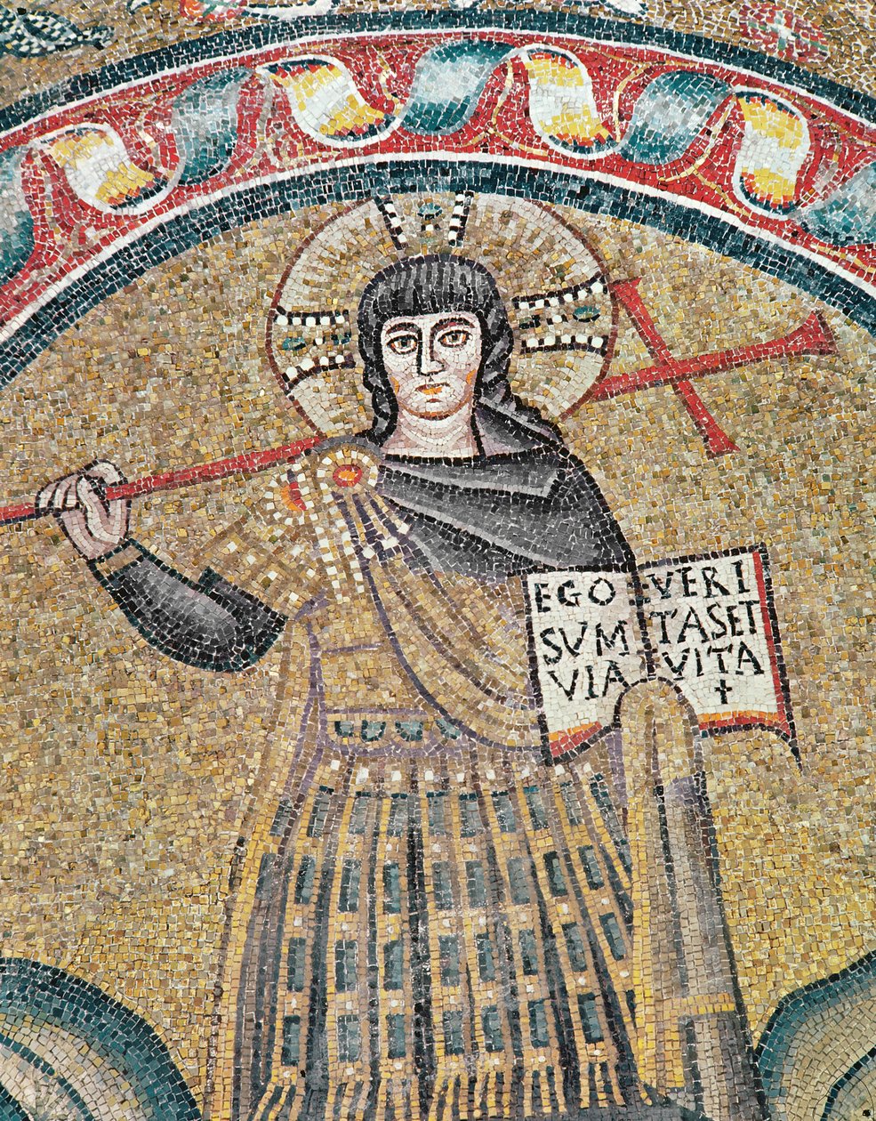 Detail mozaiky Warrior Christ od Roman