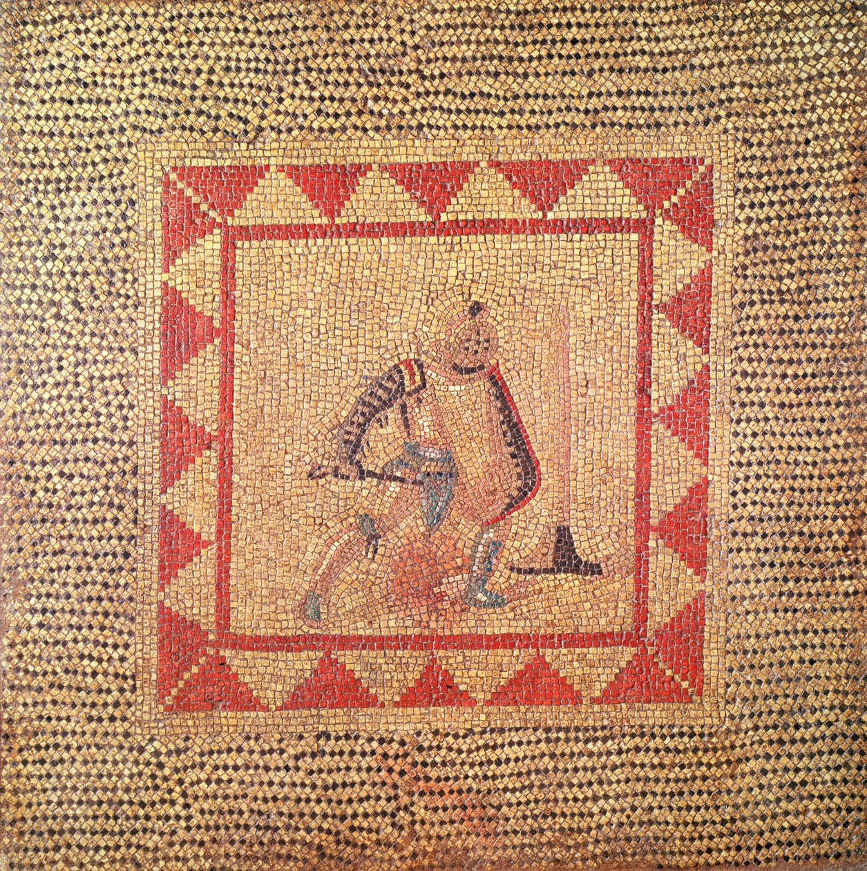Podlaha zobrazující gladiátora, od Flace (mozaika) od Roman