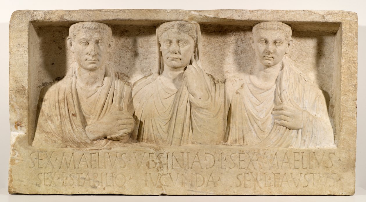 Pohřební pomník pro Sexta Maelius Stabilio, Vesinia Iucunda a Sextus Maelius Faustus od Roman