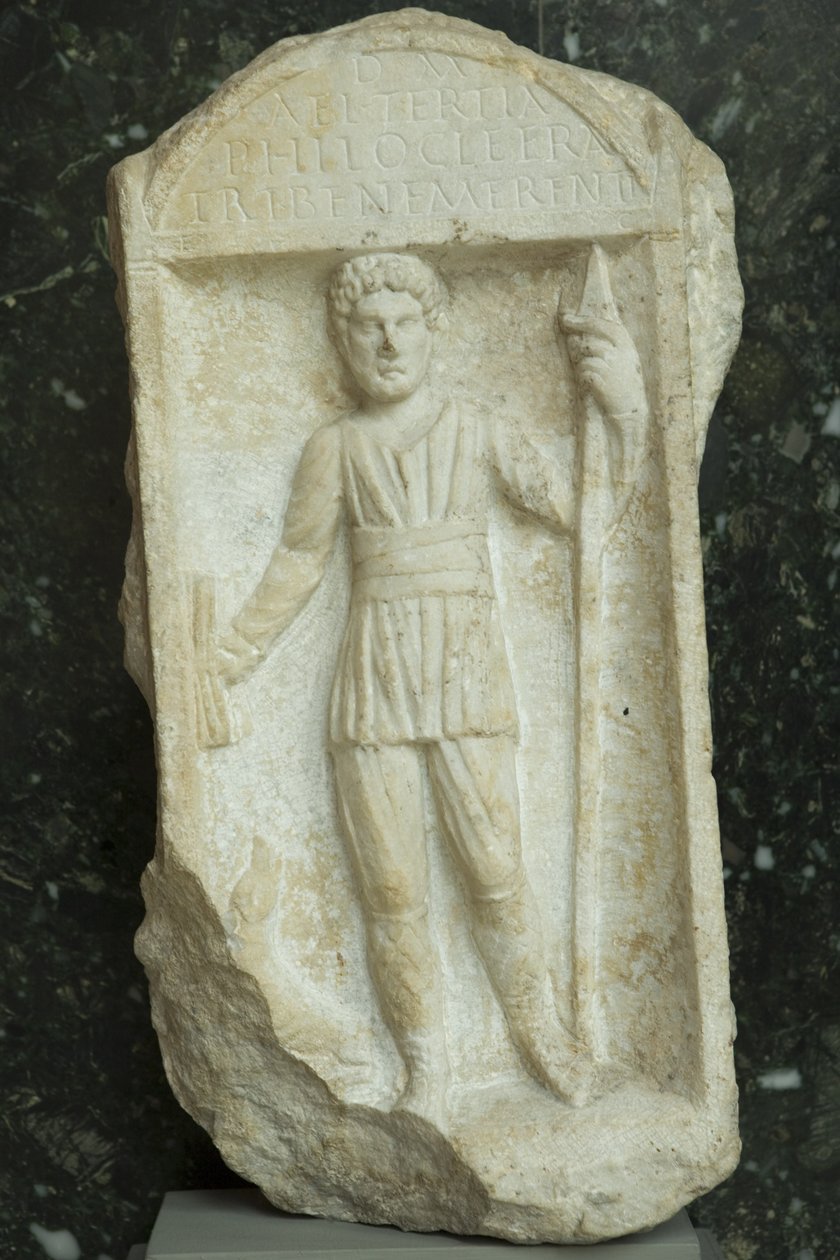Pohřební stéla, římské císařské období (30 př. nl 500 n. l.) (mramor) od Roman