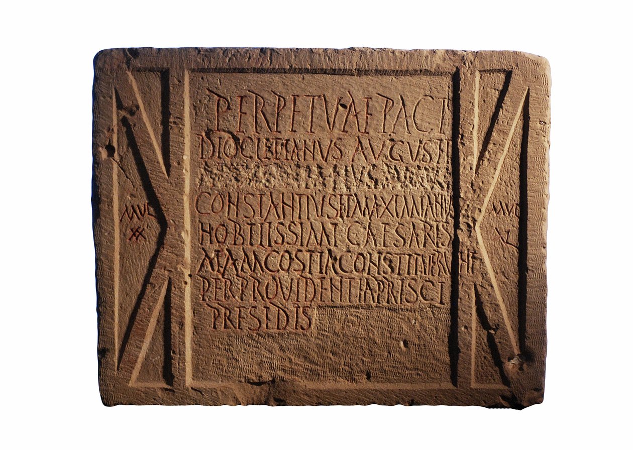 Nápis na římském vojenském stanovišti, Yotvata, jižní Negev, Izrael, c.297-303 AD od Roman