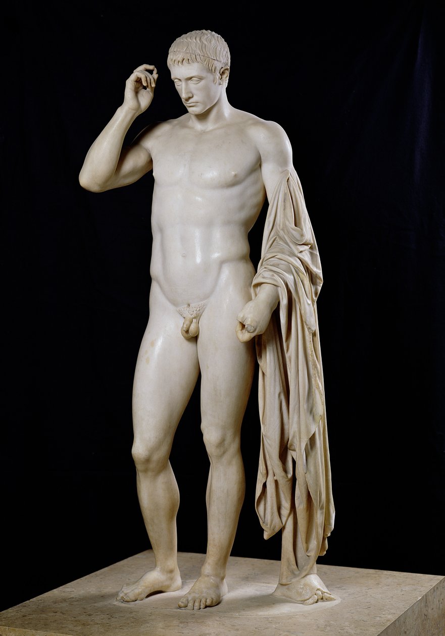 Marcellus, různě identifikovaný jako Germanicus, Caesar a Octavian, cca 23 př.nl (mramor) (viz také 98012) od Roman