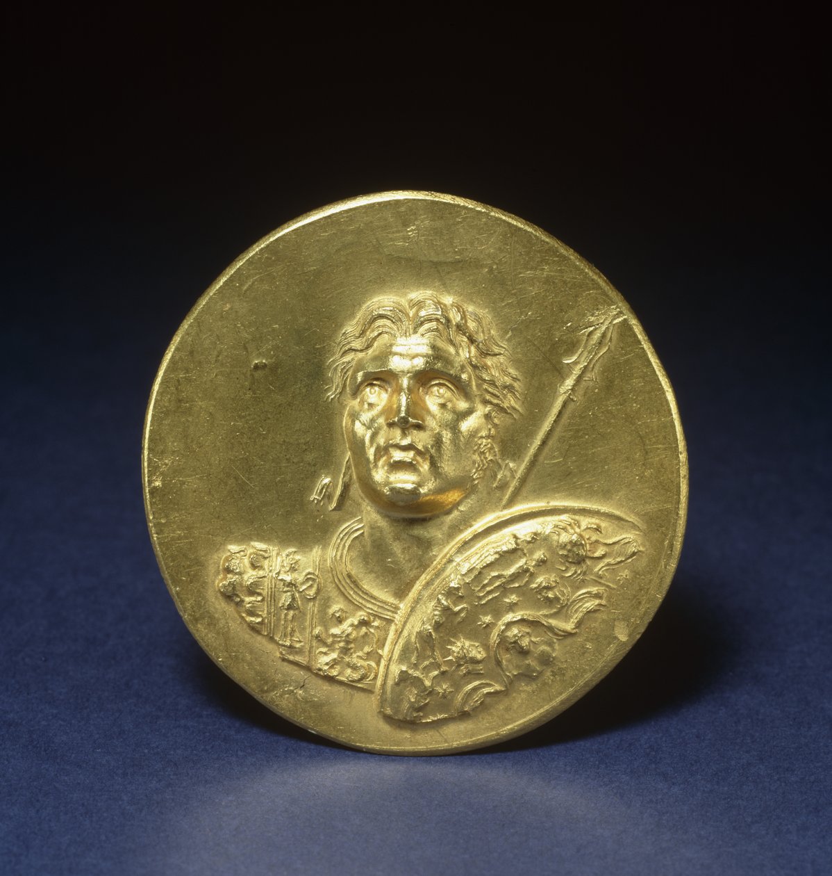 Medailon s Alexandrem Velikým, kolem 215-243 (zlatý) od Roman