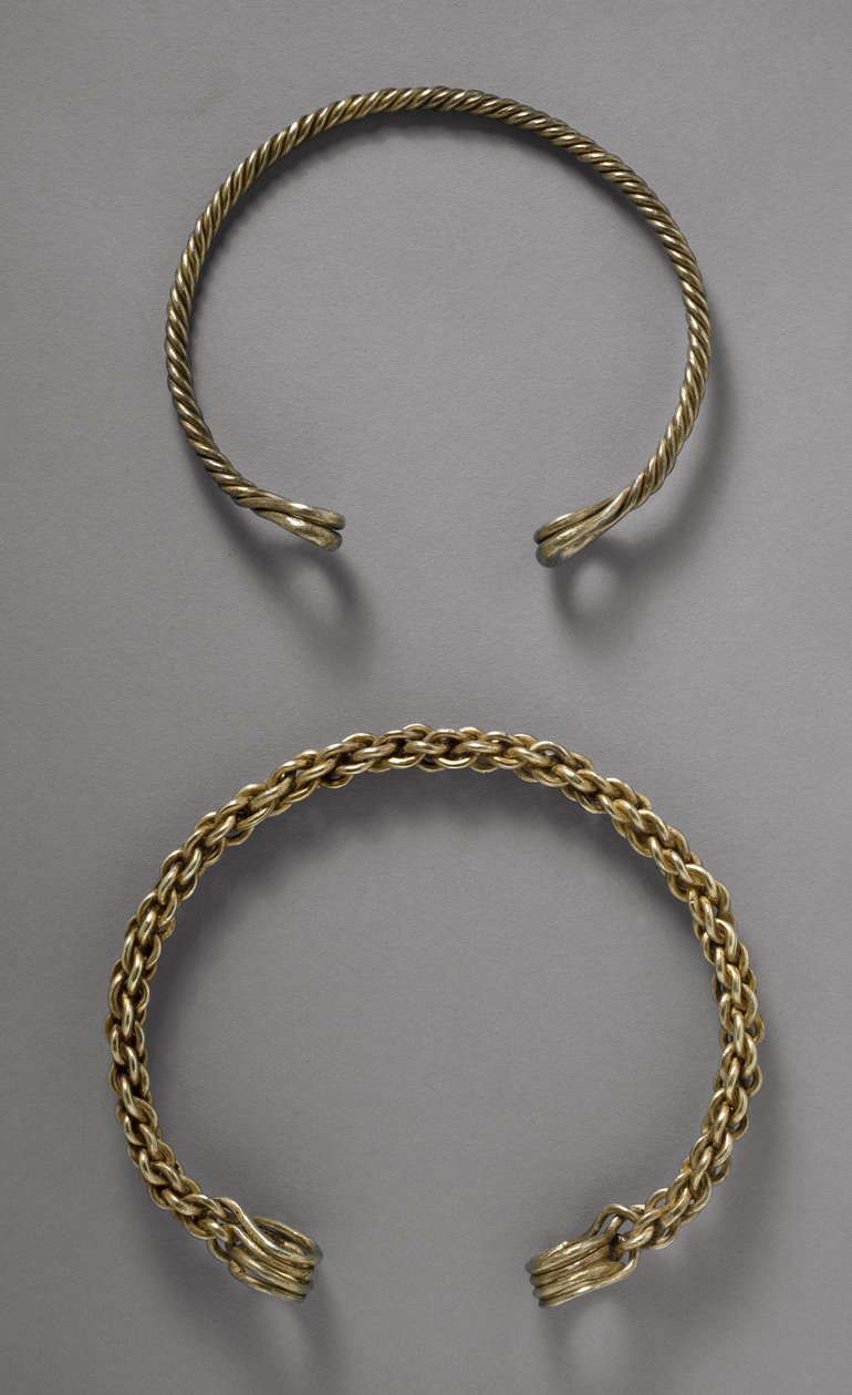 Krční prsteny (torcs) z Ulceby, Lincolnshire, 1. století před naším letopočtem (electrum) od Roman