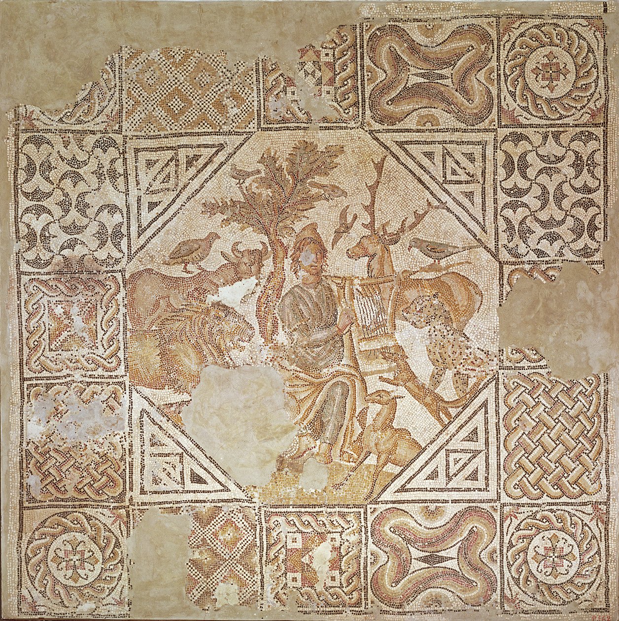 Orpheus Charming the Animals (mozaika) od Roman