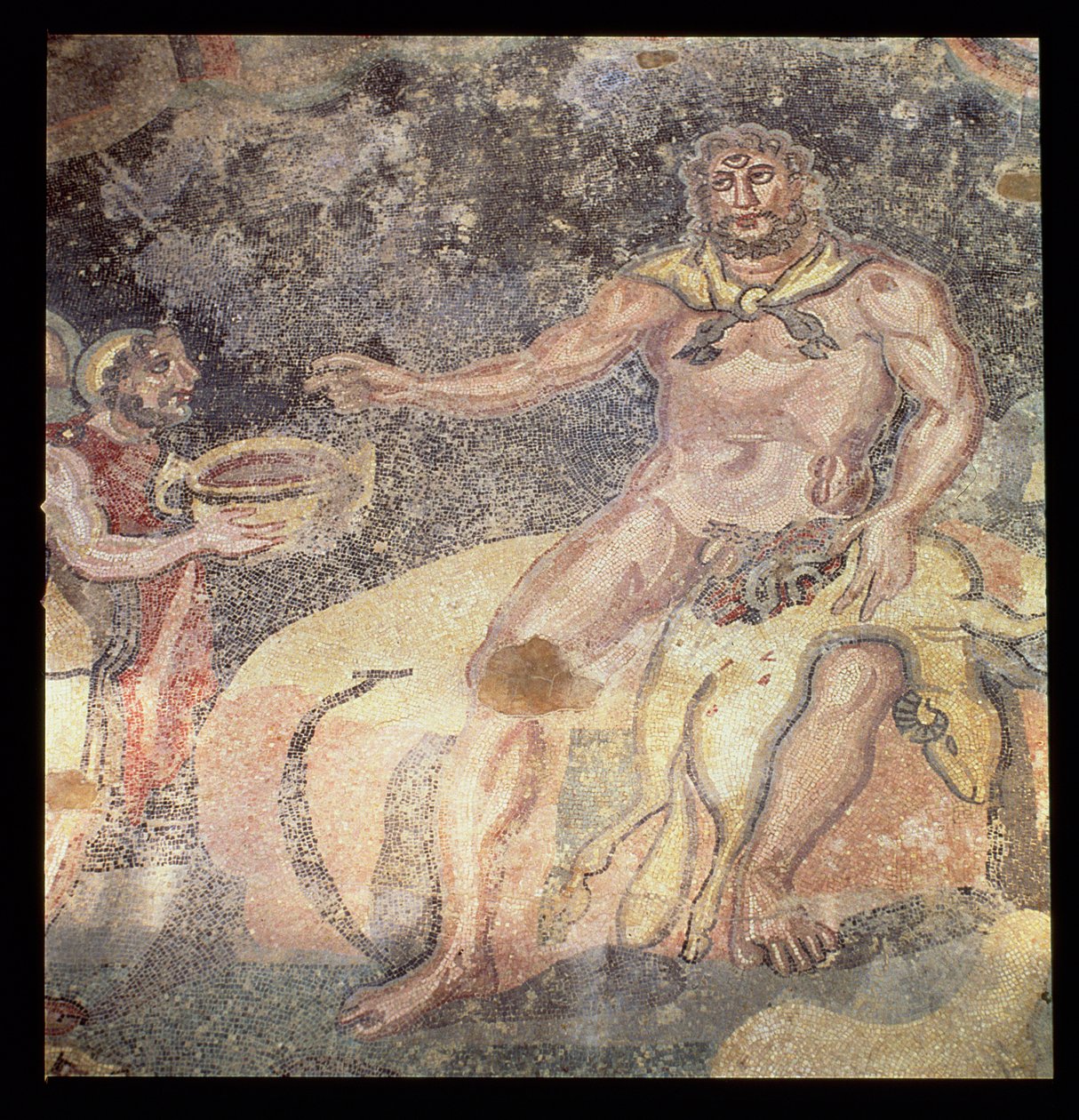 Polyphemus Kyklop, římská mozaika, počátek 4. století našeho letopočtu (mozaika) od Roman