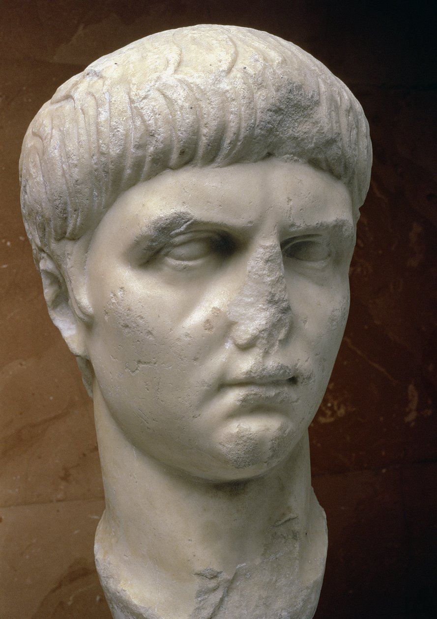 Portrét Nera (37-68 AD) (mramor) od Roman