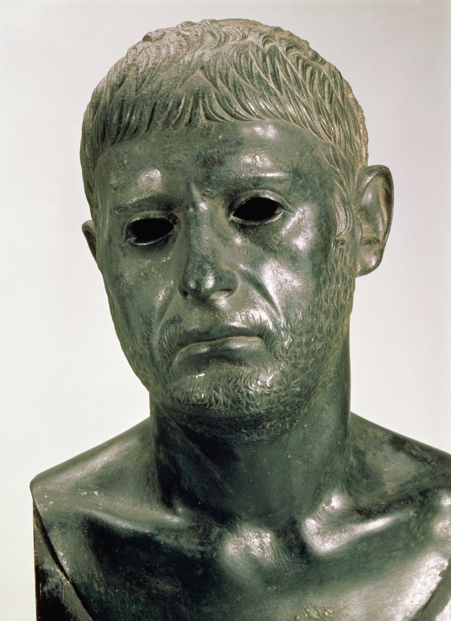 Portrét neznámého římského válečníka, 30. léta našeho letopočtu (bronz) od Roman