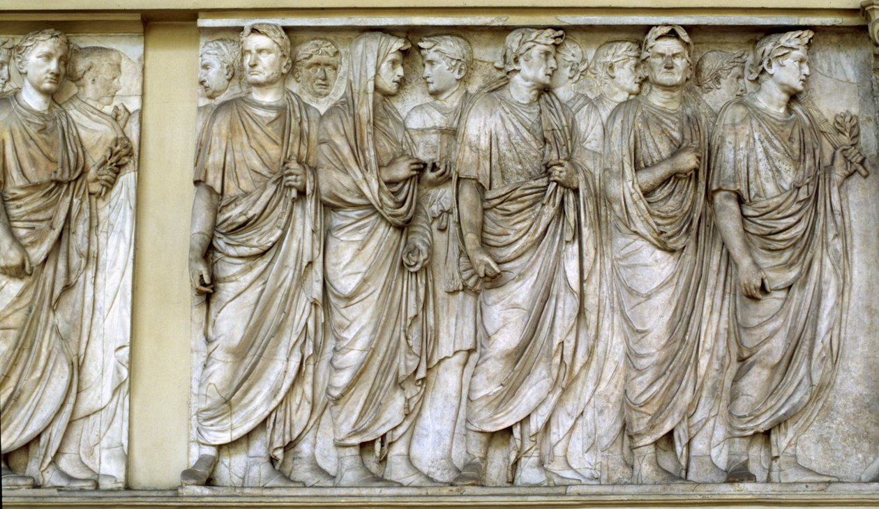 Procesí, severní stěna Ara Pacis (mramor) od Roman