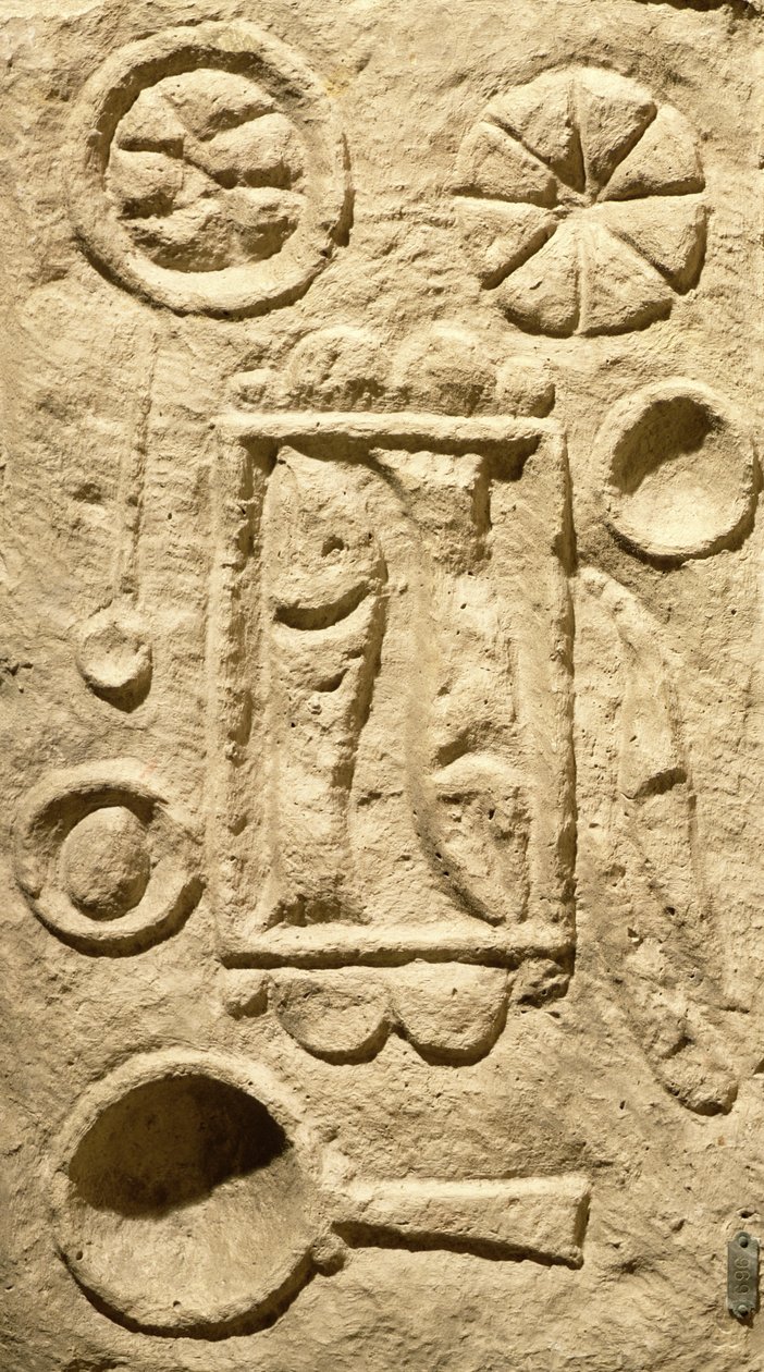 Reliéf zobrazující prostřený stůl z Timgadu, Alžírsko od Roman