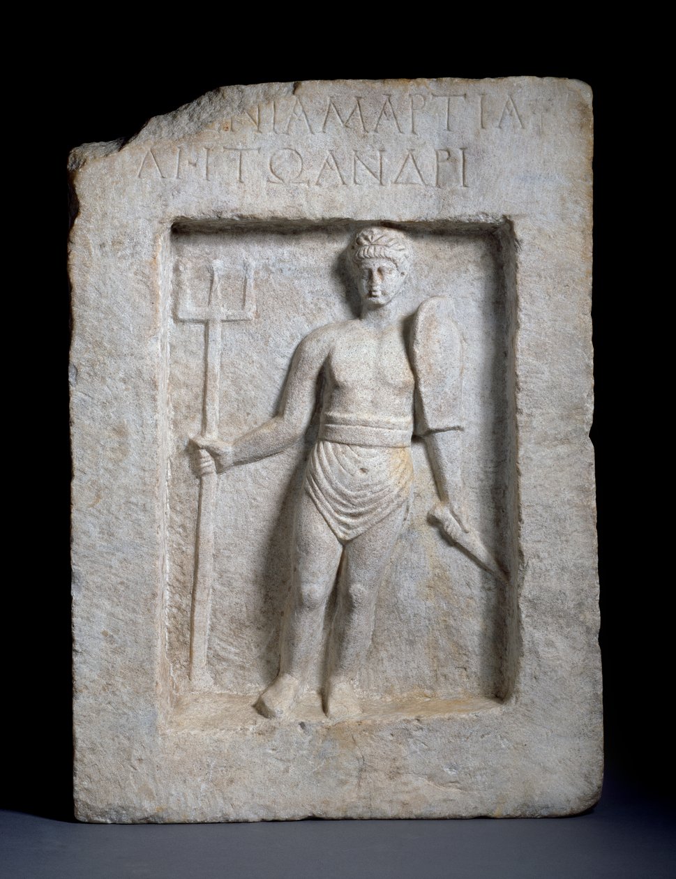 Reliéf gladiátora ze Smyrny (mramor) od Roman