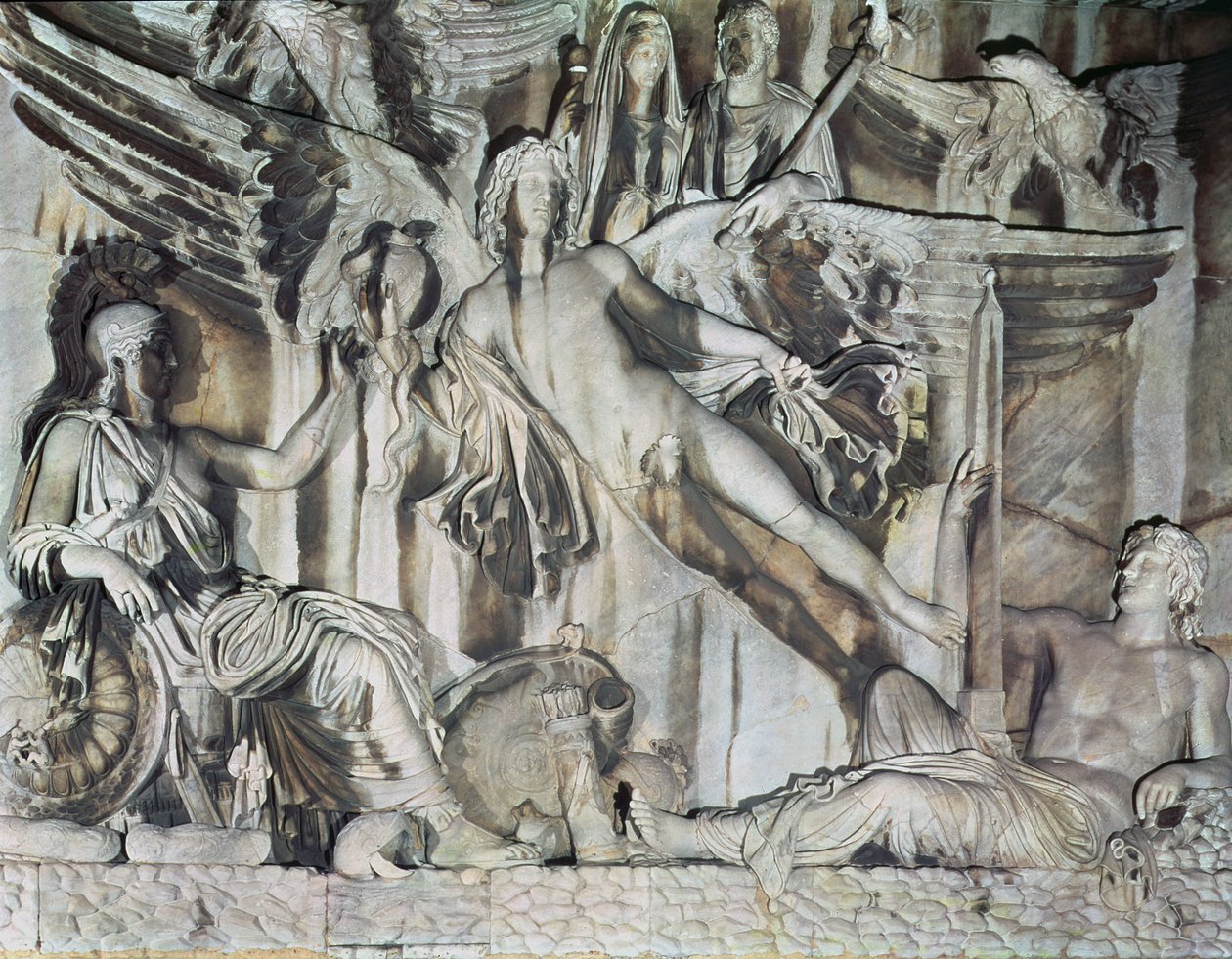 Reliéf apoteózy císaře Antonina Pia a jeho manželky Faustiny, 161 n. l. (mramor) od Roman