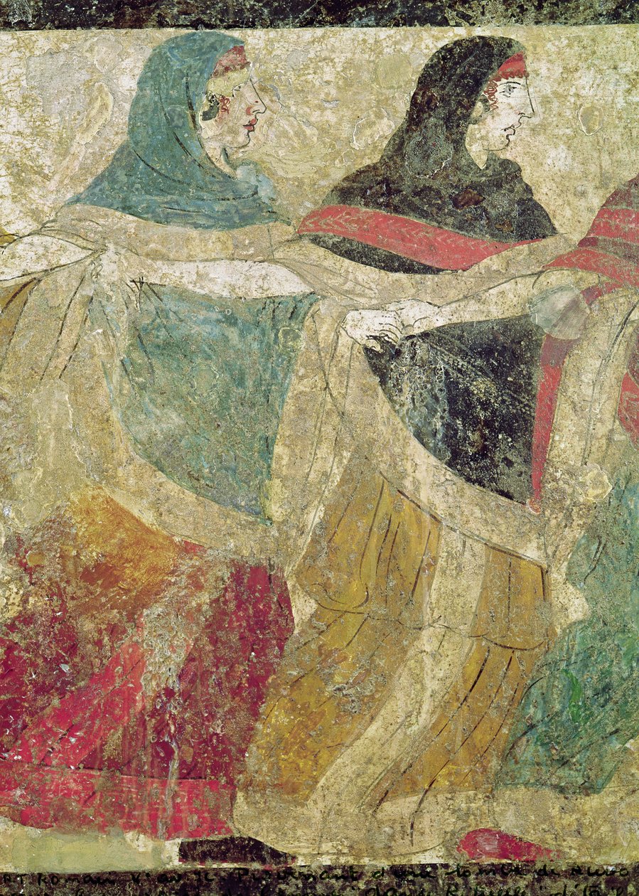 Rituální pohřební tanec, detail fresky dvou žen z 82778 od Roman