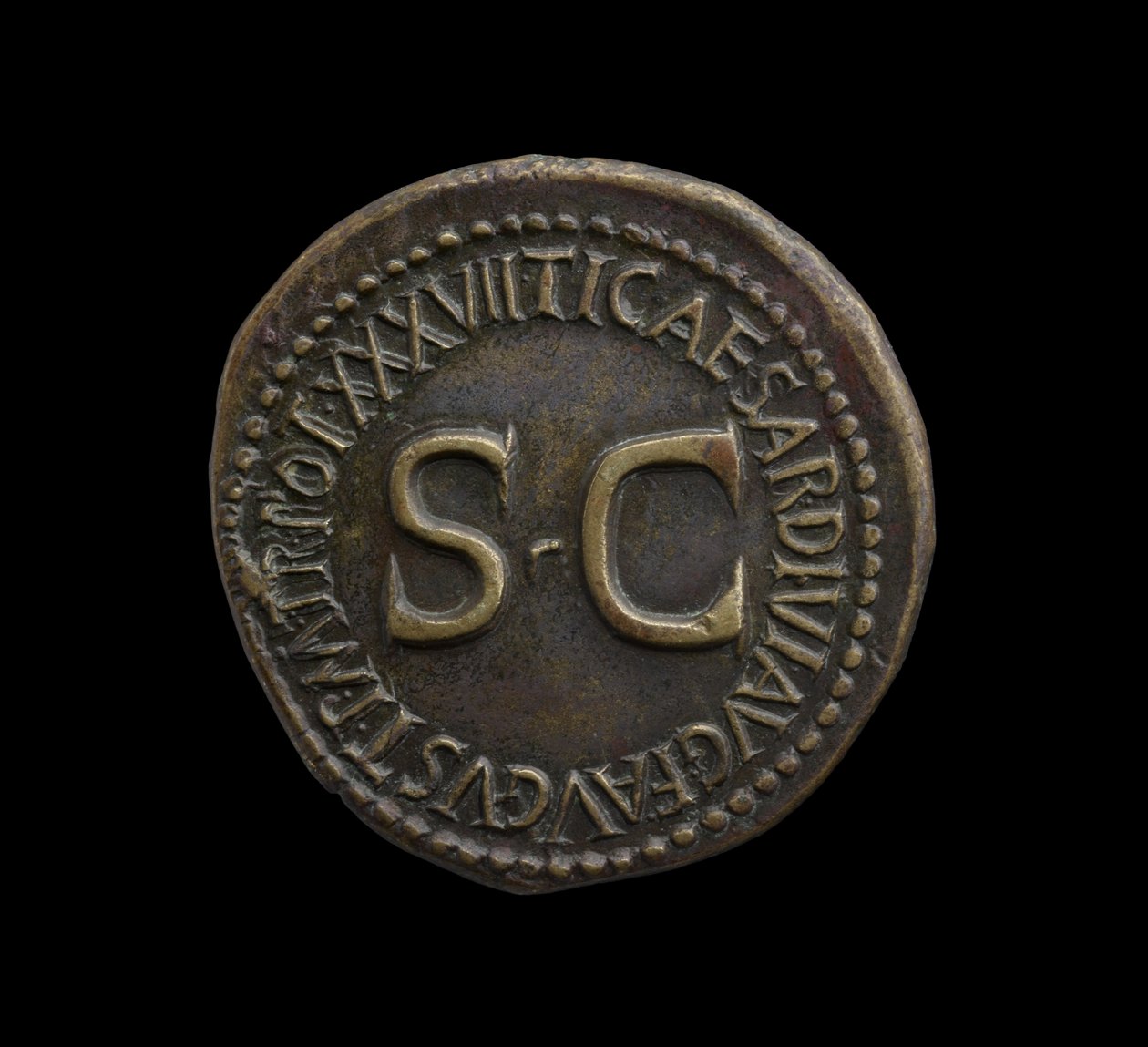 Římská císařská mince z Říma, AD 35-36 (orichalcum mosaz) od Roman