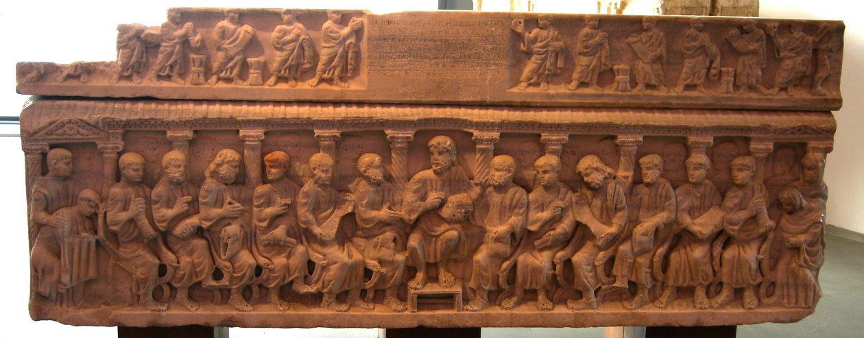 Sarkofág biskupa Konkordia, Kristus a apoštolové, 380-90 našeho letopočtu od Roman