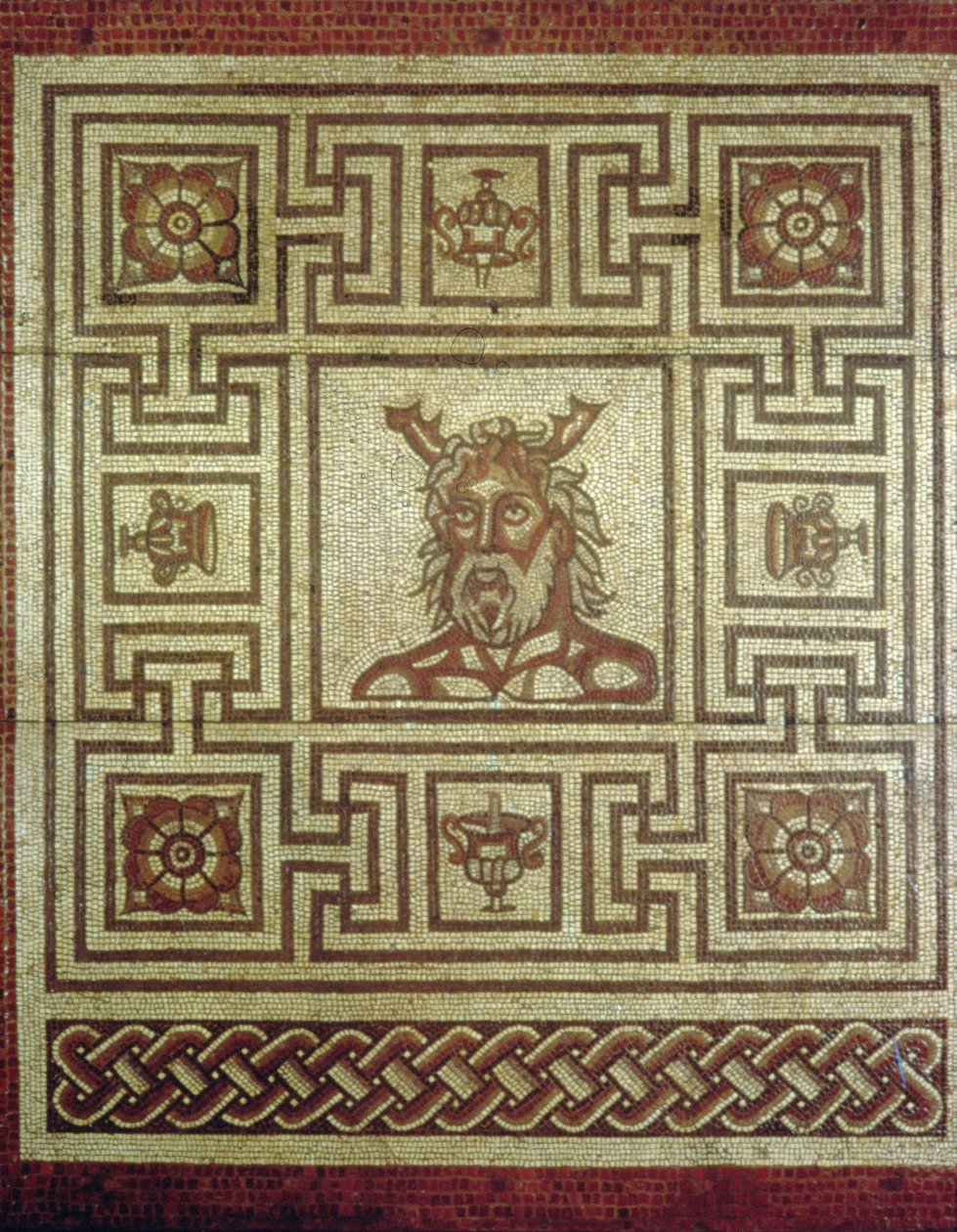 Mozaika boha moře, budova Insula IV 8, asi 160–190 n. l. (mozaika) od Roman
