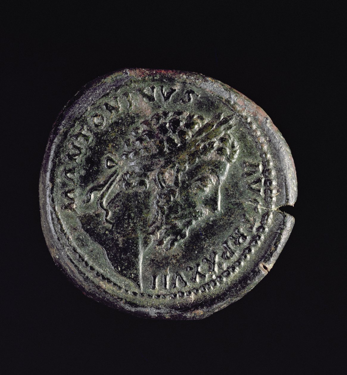 Sestertius (avers) ražený Marcusem Aureliem (161-180 AD) s hlavou Marca Aurelia (121-180) (revers viz 119154) od Roman
