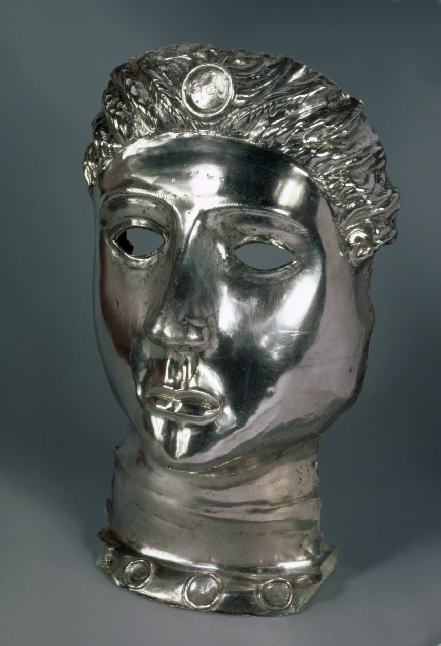 Stříbrná maska, římská, 1. polovina 3. století n. l. (stříbro) od Roman