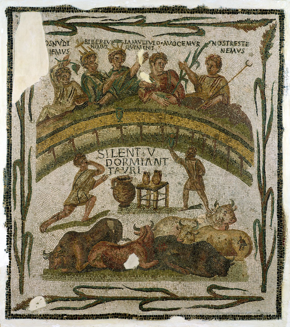 Kostýmní hostina z El-Džemu (starověký Thysdrus) asi 200-220 (mozaika) od Roman