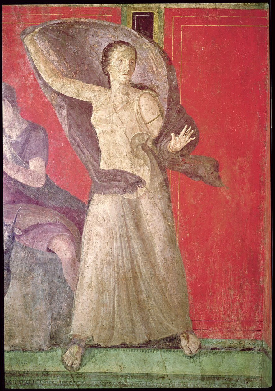 Vyděšená žena, severní stěna, Oecus 5, 60-50 př. n. l. (viz také 55069) od Roman