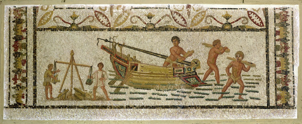 Vyložení lodi (mozaika) od Roman