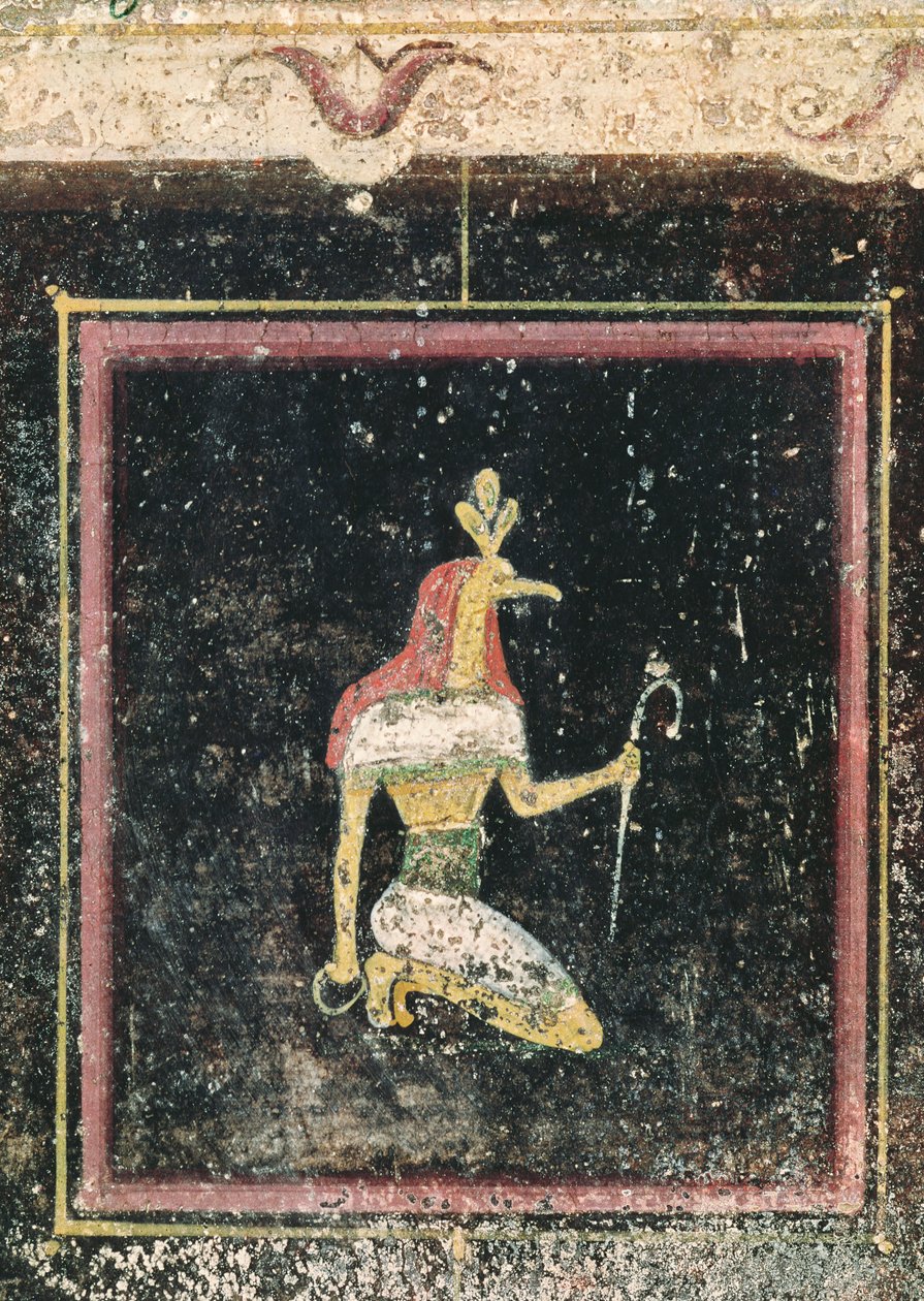 Thoth, detail z tablinia zdobeného malbami v egyptském stylu, cca 27-14 př.nl od Roman