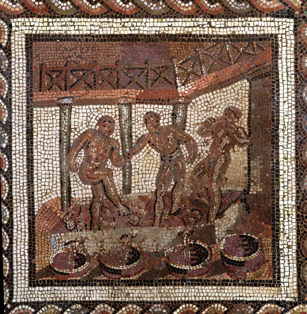 Šlapací hrozny, ze Saint-Romain-en-Gal (mozaika) od Roman