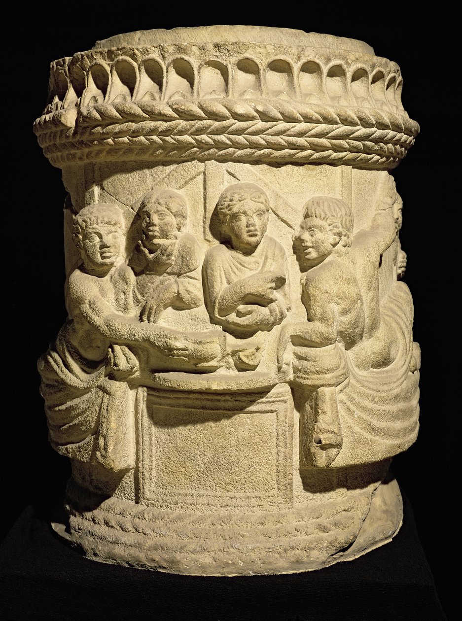Urna zobrazující rodinné jídlo z Aquileie od Roman