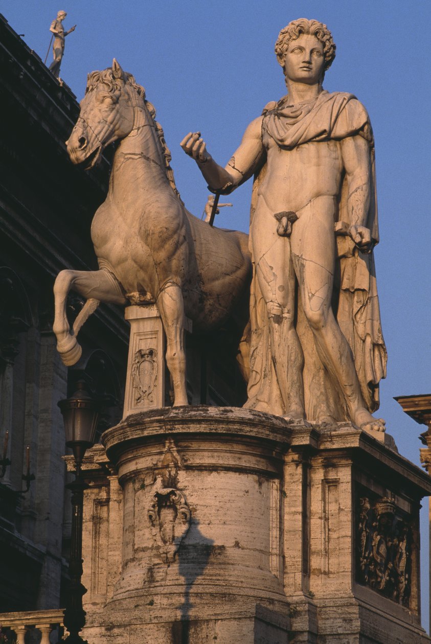 Pohled na jednoho z Dioscurů v Campidoglio od Roman