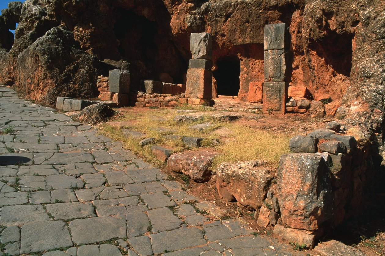Pohled na cardo a chrám Mithras od Roman