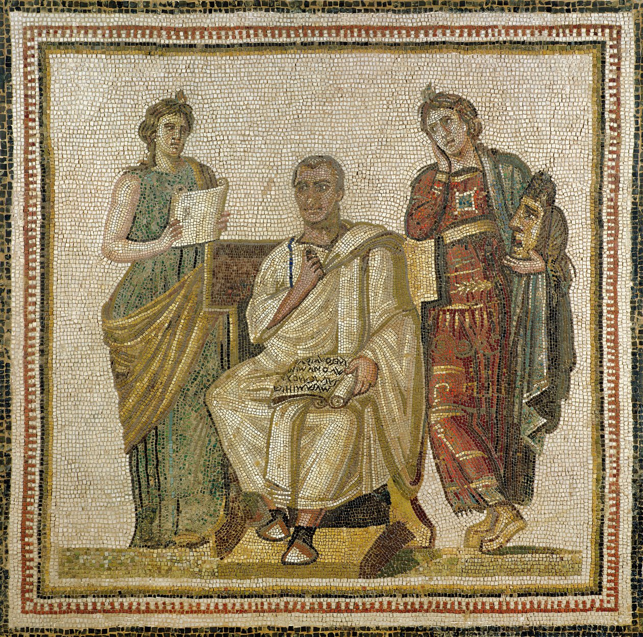 Virgil (70-19 př.nl) a múzy ze Sousse (Hadrumetum) (mozaika) od Roman