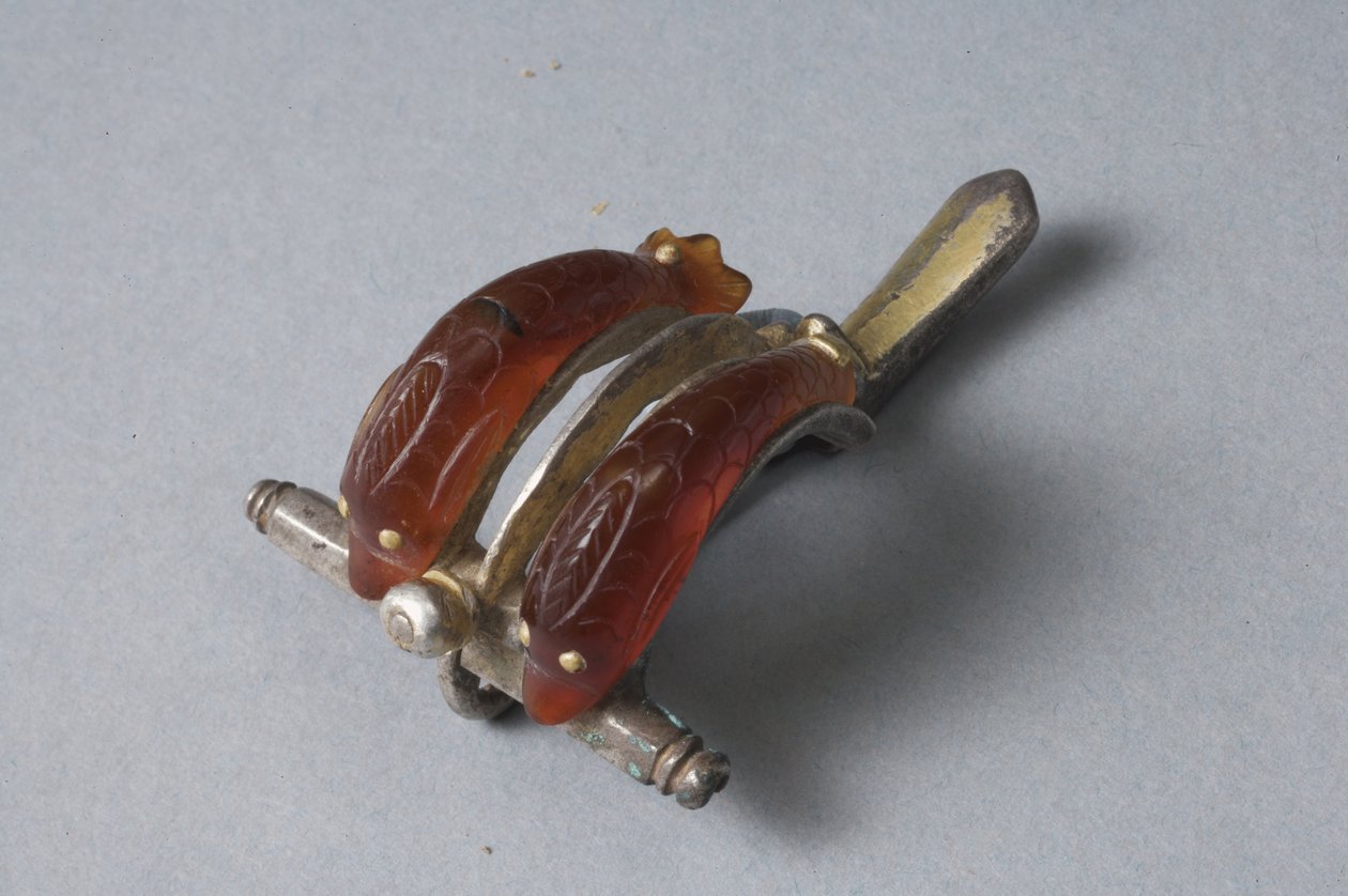 Fibula s delfíny (karneol, zlato a stříbro) od Roman Imperial Period