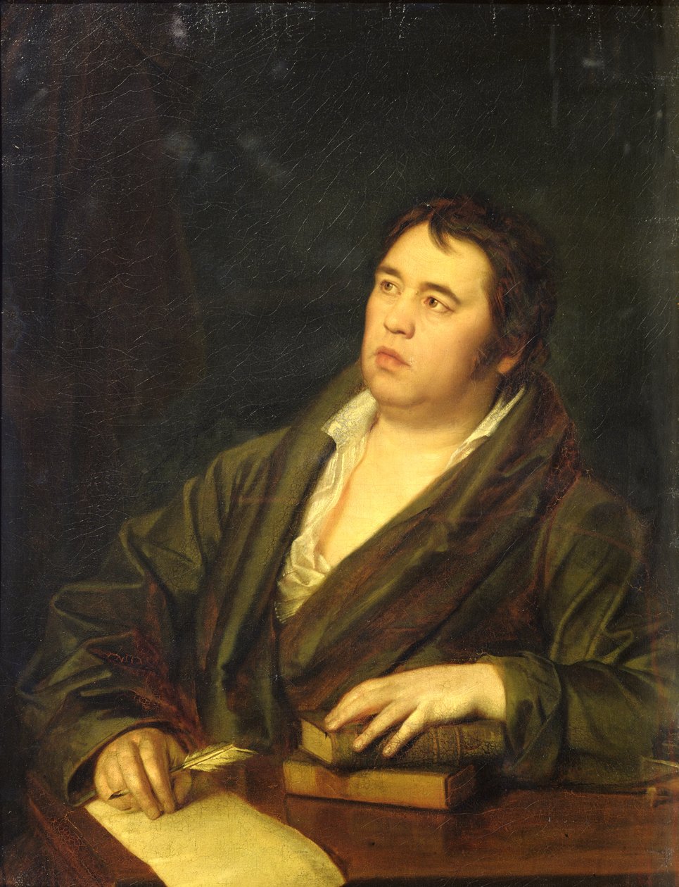 Portrét básníka Ivana A. Krylova, 1812 od Roman Maximovich Volkov